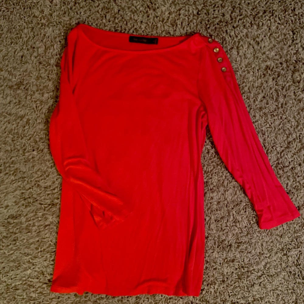 Orange/red long sleeve blouse